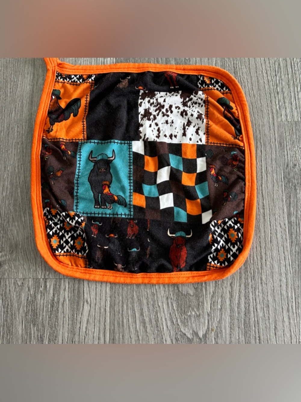 ⭐️Baby Bamboo Lovie Chicken Cow Orange, Brown,Blue Aztec